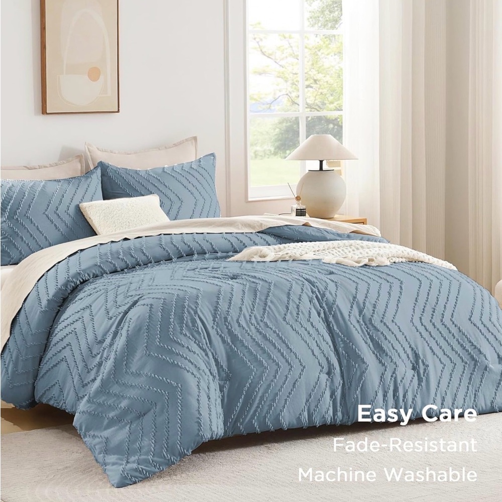 Blue Chevron Bedding Set